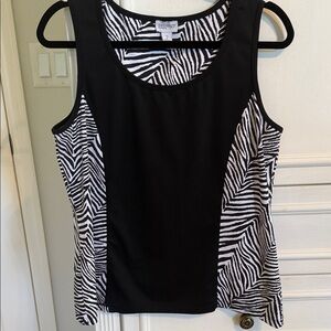 Chico’s Zenergy Black and White Zebra Print Tank Top